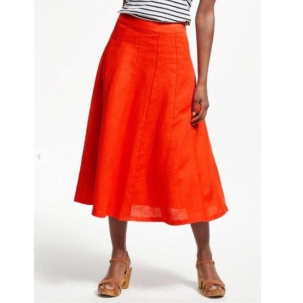 Boden linen Laurie midi linen and cotton skirt